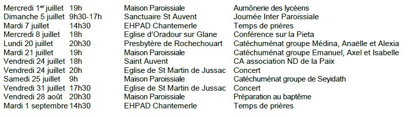 Feuille d'Information Paroissiale
