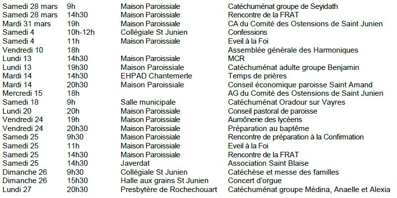 Feuille d'Information Paroissiale