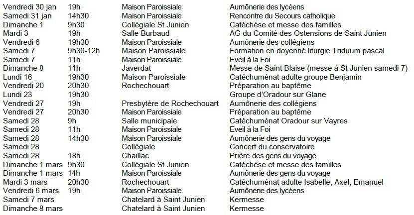 Feuille d'Information Paroissiale