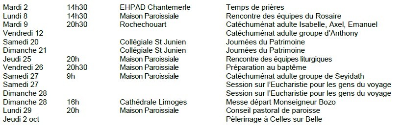 Feuille d'Information Paroissiale